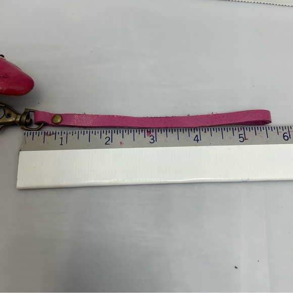 Flamingo Design Leather wristlet Bag. Hand crafted over stitch. Unique. Coins - Picture 10 of 10